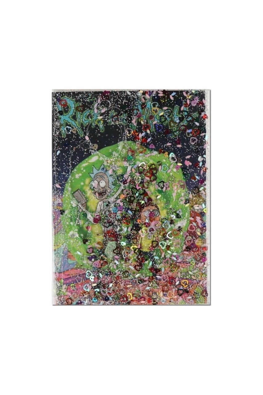 Rick And Morty Simli ve Sulu Kapaklı Rengarenk Sayfalı Mini Defter