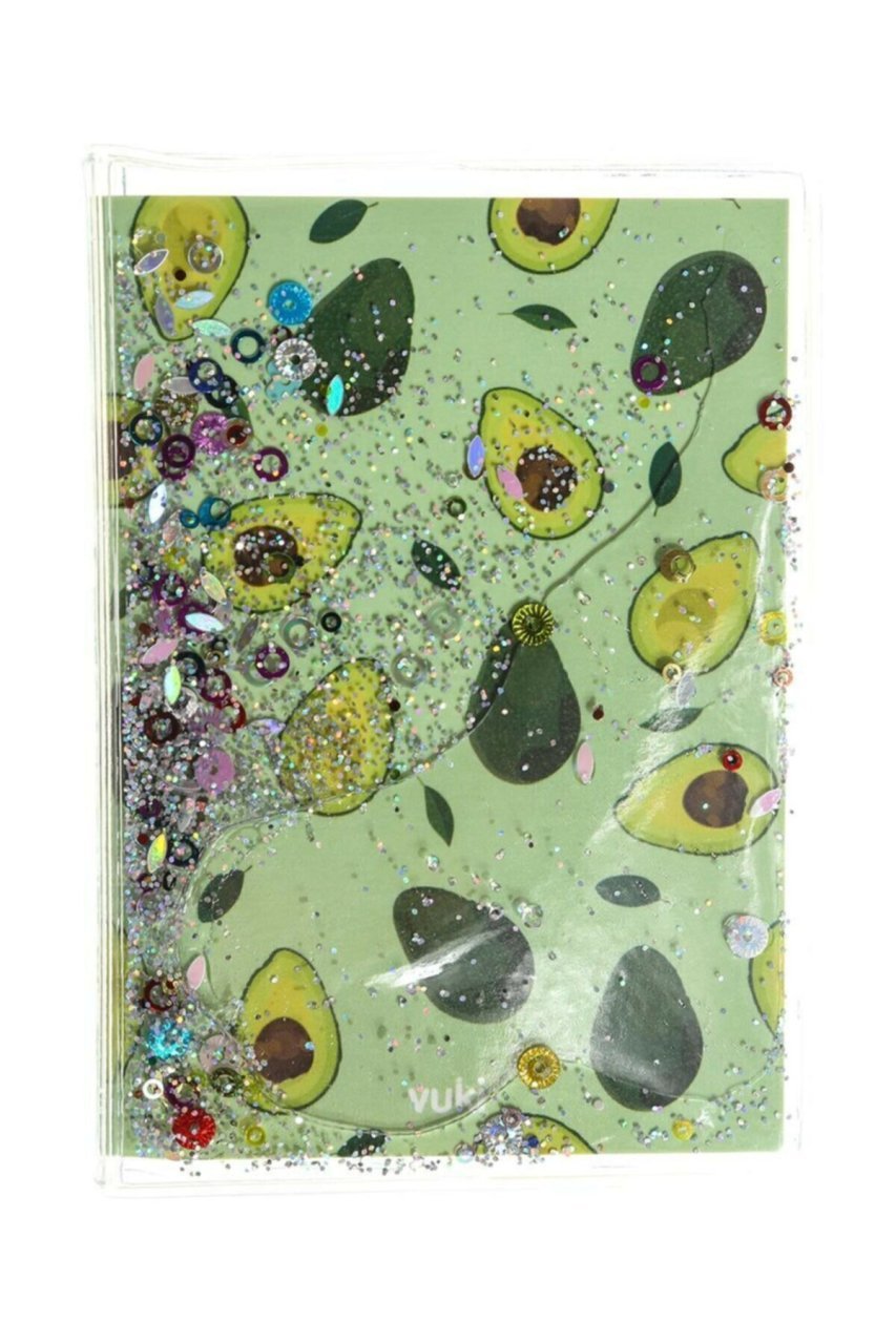 Avokado Simli ve Sulu Kapaklı Rengarenk Sayfalı Mini Defter