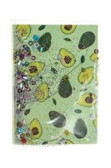 Avokado Simli ve Sulu Kapaklı Rengarenk Sayfalı Mini Defter