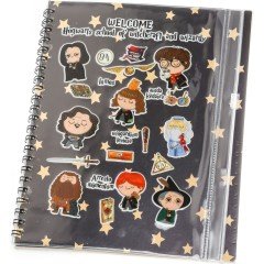 Harry Potter Tasarım Şeffaf Kalemlikli Çizgili ve Spiralli Özel Tasarım Defter Welcome Hogwarts