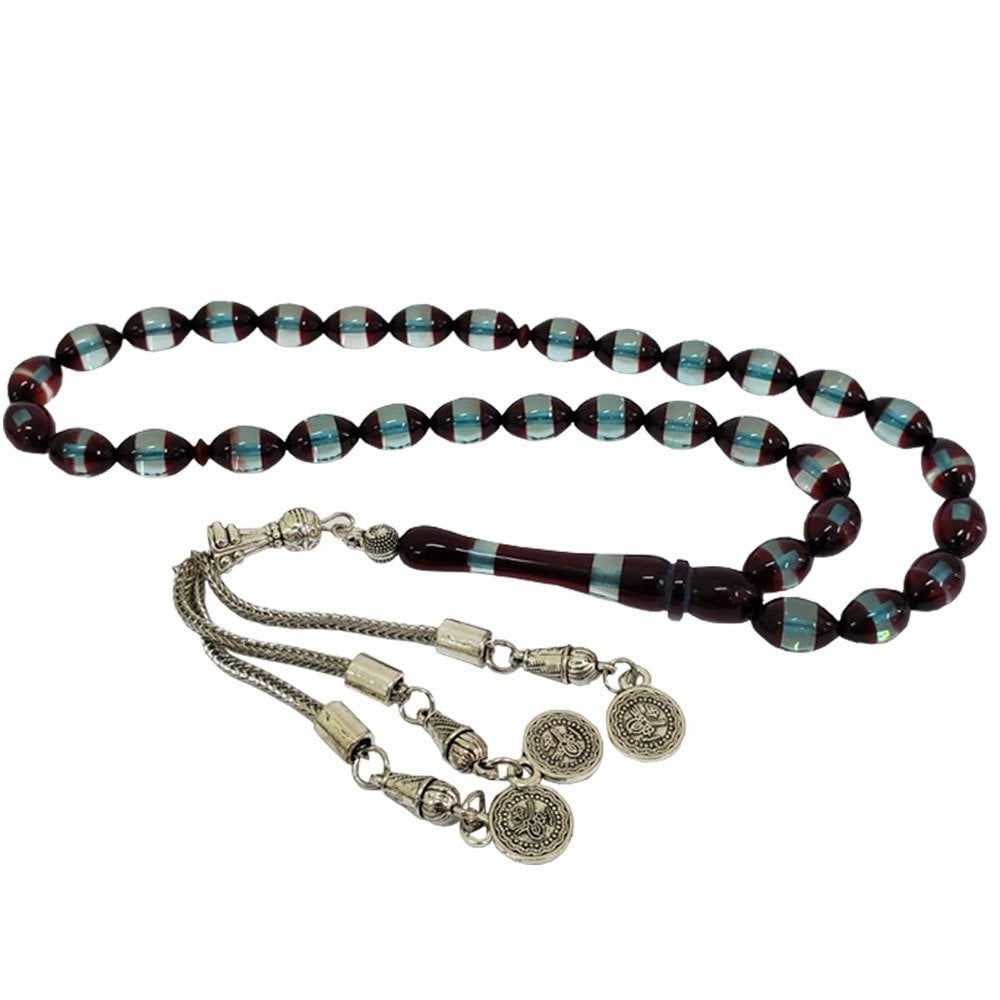 Toz Kehribar Tesbih Arpa Kesim