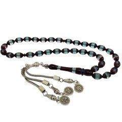 Toz Kehribar Tesbih Arpa Kesim