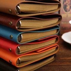 Deri Kapaklı Retro Eskitme Defter Kırmızı