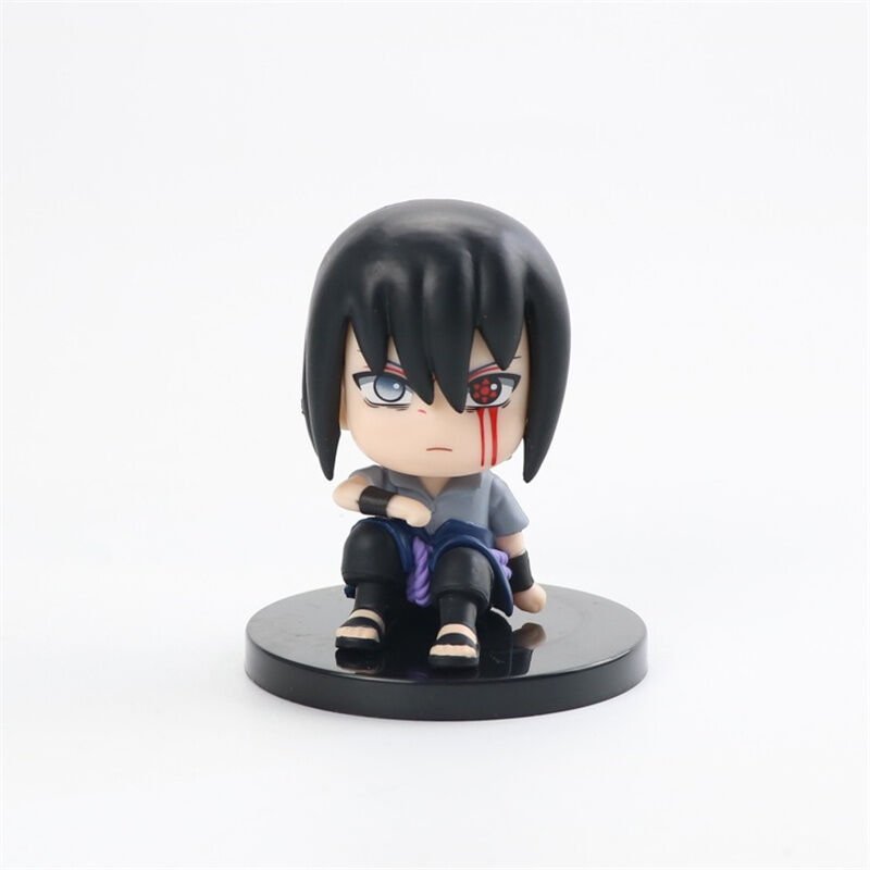 Anime Naruto Sasuke Uchiha Oturan Mini Figür