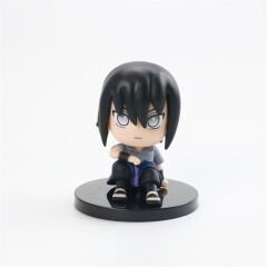 Anime Naruto Sasuke Uchiha Oturan Mini Figür