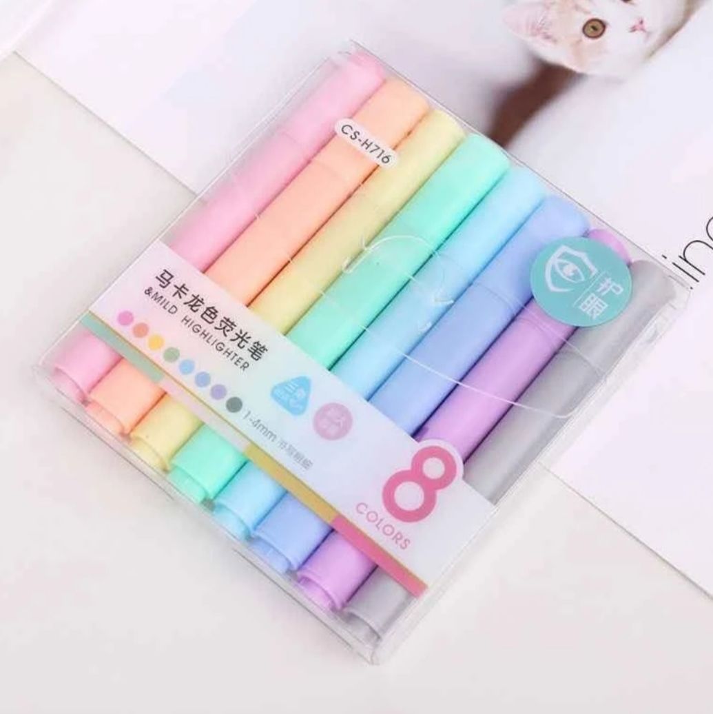 Chosch Pastel Renkler 8li Fosforlu Kalem Seti