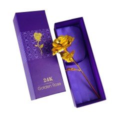 24 K Altın Kaplama Gül Kutulu