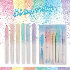 Chosch Kawaii Simli Parlak Yazan Pastel 6lı Fosforlu Kalem Seti