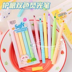 Pastel Soft Renkler Çift Taraflı Fosforlu Kalem Seti