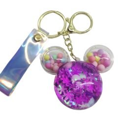 Disney Mickey Minnie Mouse Renkli İçi Sulu Pullu Anahtarlık ve Çanta Aksesuarı Süsü