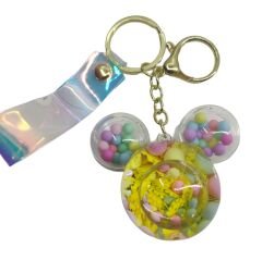 Disney Mickey Minnie Mouse Renkli İçi Sulu Pullu Anahtarlık ve Çanta Aksesuarı Süsü