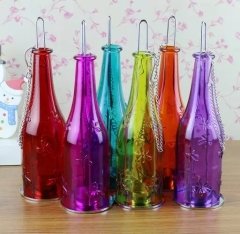 Dekoratif Cam Şişe Mumluk Zincir Asmalı