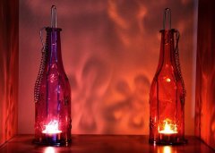 Dekoratif Cam Şişe Mumluk Zincir Asmalı