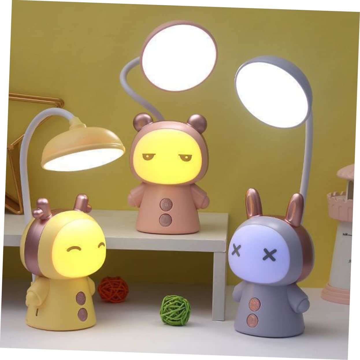 Sevimli Karikatür Masa Lambası Renkli Başucu Gece Lambası Çift Fonksiyonlu