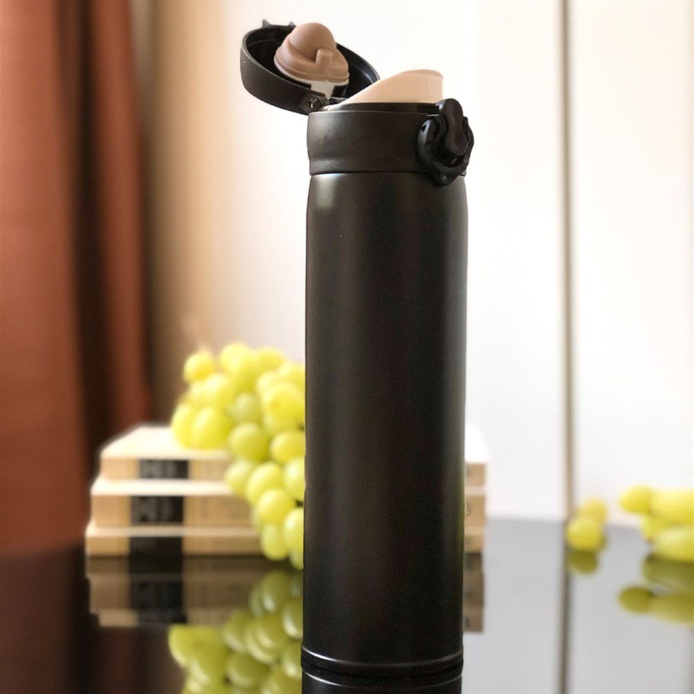 500 ML Siyah Çelik Termos Kilitli