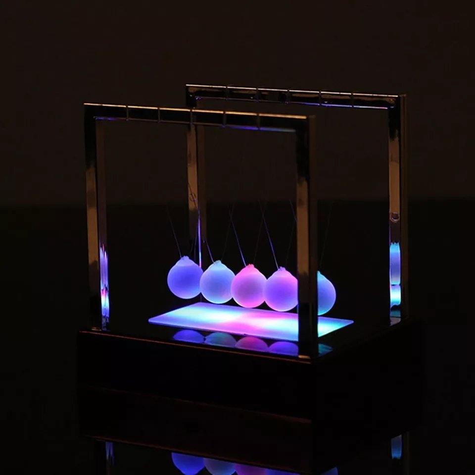 Led Işıklı Newton Balans Denge Topları Orta Boy