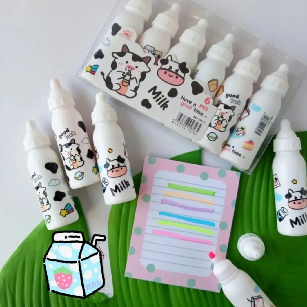 Milky Biberon 6lı Fosforlu Kalem Seti Büyük Boy