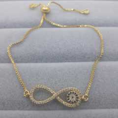 Sonsuzluk Figürlü Zirkon Taşlı Asansörlü Bileklik