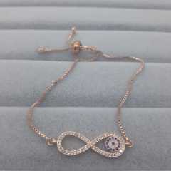 Sonsuzluk Figürlü Zirkon Taşlı Asansörlü Bileklik