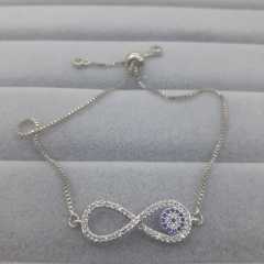 Sonsuzluk Nazar Figürlü Zirkon Taşlı Asansörlü Bileklik