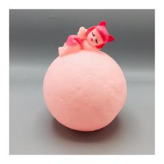 3D Ay Üstünde Uyuyan Melek Renk Değiştiren Lamba