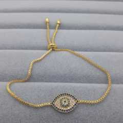 Nazar Göz Desenli Zirkon Taşlı Asansörlü Bileklik