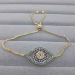 Nazar Göz Desenli Zirkon Taşlı Asansörlü Bileklik