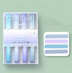 Purple Soft 4 lü Fosforlu Kalem Seti Gradual Aesthetic Fosforlu Kalem
