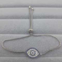 Nazar Göz Desenli Zirkon Taşlı Asansörlü Bileklik