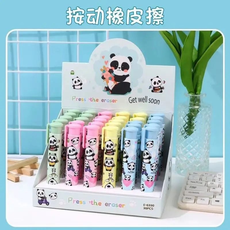 Toptan Sevimli Panda Karakter Basmalı Silgi