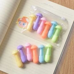 Mantar Fosforlu Kalem Seti 6 lı Mini Boy Mantar