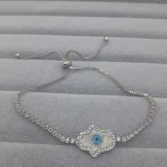 Nazar Boncuğu Lüks Zirkon Taşlı Asansörlü Bileklik