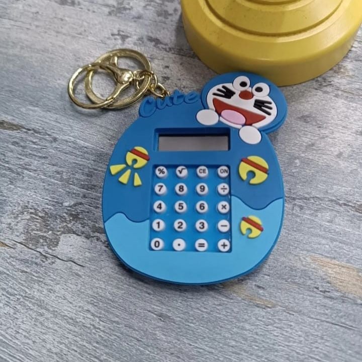 Kawaii Doraemon Hesap Makinesi Çanta Aksesuarı Anahtarlık