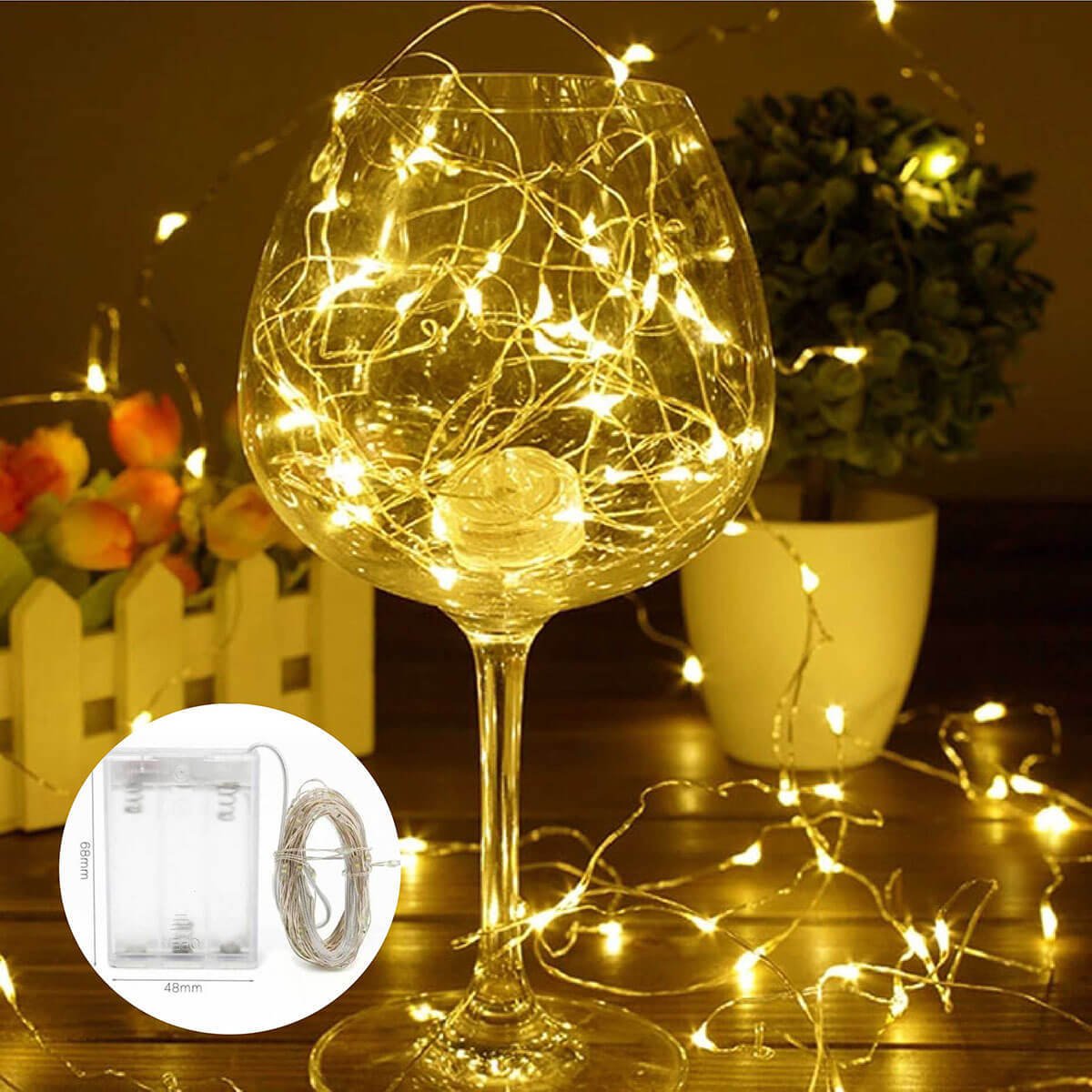 Peri Led Işık 10 Metre Pilli Aydınlatma Şerit Led Saçak Spot Süsleme