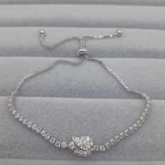 Lale Figürlü Zirkon Taşlı Asansörlü Bileklik