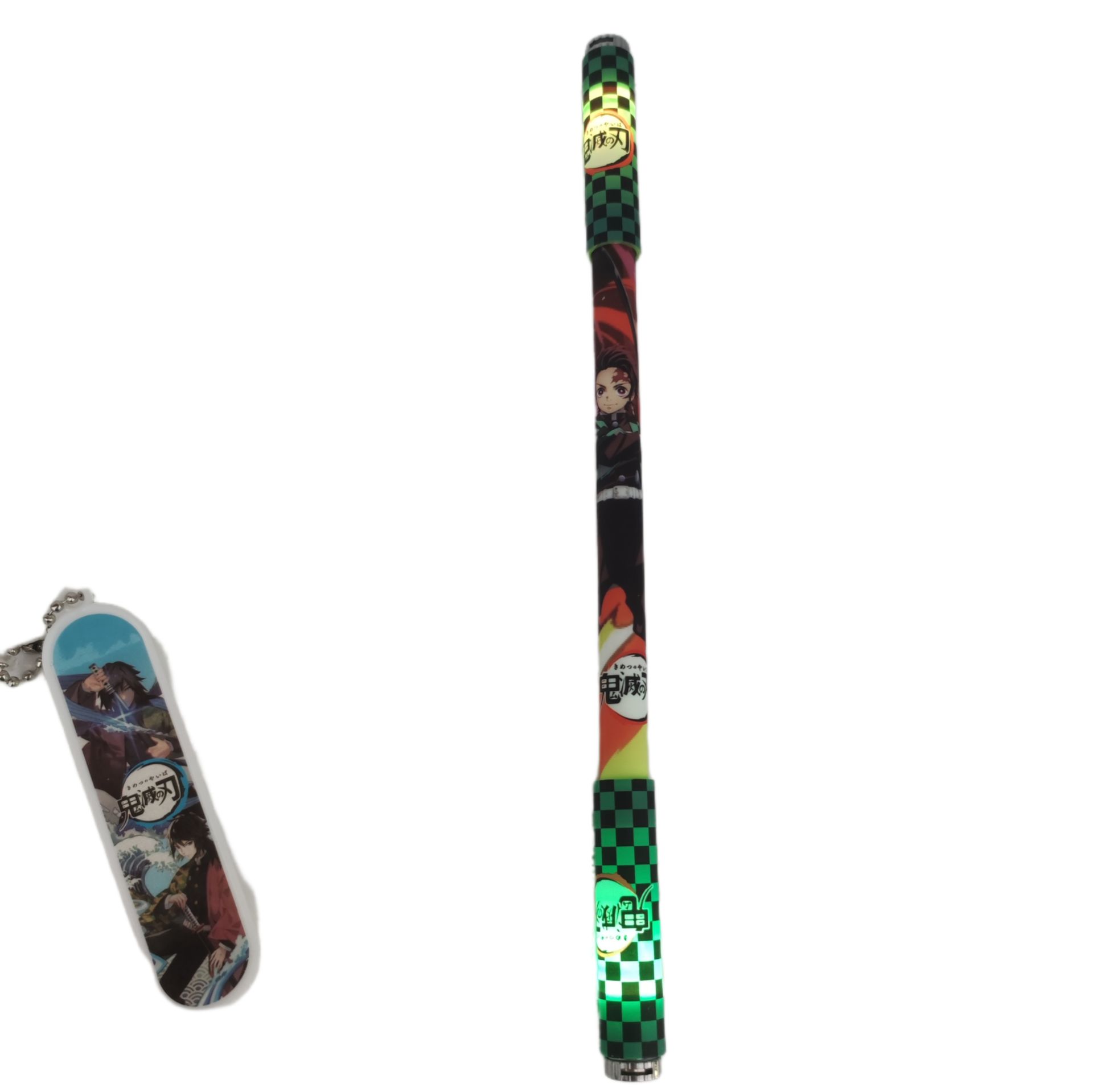 Anime Demon Slayer Tanjiro Kamado Kimetsu No Yaiba İblis Avcısı Renkli Işıklı Led Tükenmez Kalem