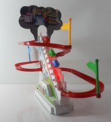 Merdivenden Çıkan Kaydıraktan Kayan Arabalar Müzikli Işıklı