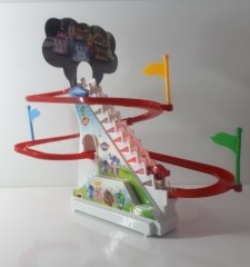 Merdivenden Çıkan Kaydıraktan Kayan Arabalar Müzikli Işıklı