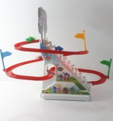 Merdivenden Çıkan Kaydıraktan Kayan Arabalar Müzikli Işıklı