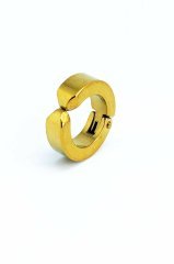 Gold Çelik Sıkıştırmalı Küpe Deliksiz Kulaklara Kadın Erkek Unısex 2 Adet