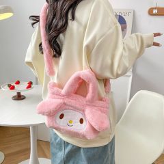 Toptan Sanrio My Melody Peluş Çanta Omuz Askılı Kawaii Kuromi Peluş El Çantası