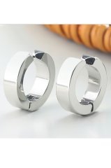 Silver Sıkıştırmalı Çelik Halka Küpe 2 Adet