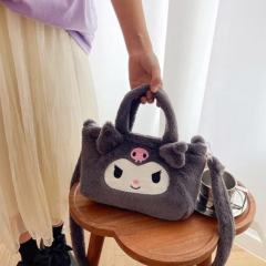 Toptan Sanrio Kuromi Peluş Çanta Omuz Askılı Kawaii Peluş El Çantası