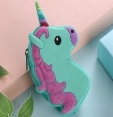 Fermuarlı Unicorn Tasarım Cüzdan Su Yeşili