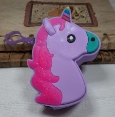 Fermuarlı Unicorn Tasarım Cüzdan Mor