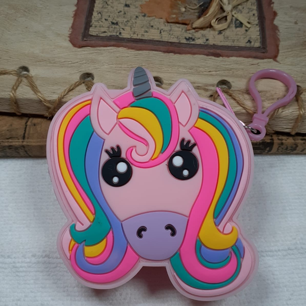 Unicorn Tasarım Silikon Mini Cüzdan Açık Pembe