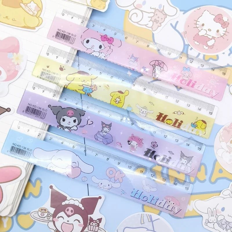 Sanrio Kuromi My Melody Cinnamoroll 4 Adet Cetvel Seti
