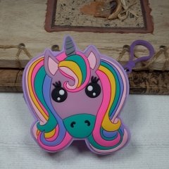Unicorn Tasarım Silikon Mini Cüzdan Mor