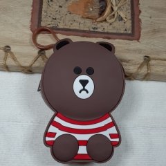 Sevimli Ayı Tasarım Cüzdan Kırmızı-Beyaz