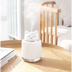 Led Işıklı Sevimli Kedi Hava Nemlendiricili Gece Lambası